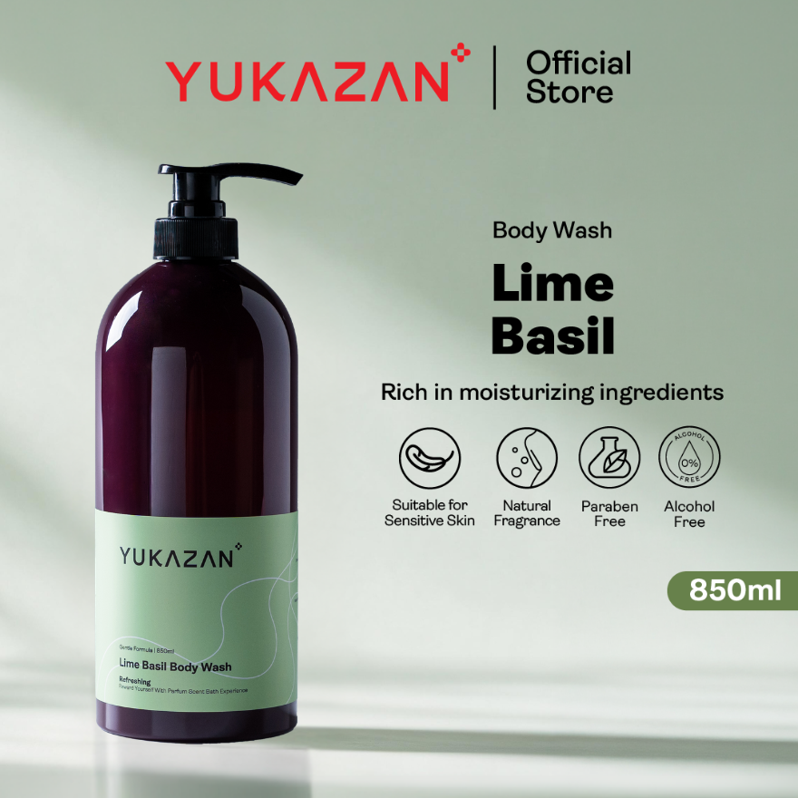 Yukazan Lime Basil Body Wash 850ml Shower Foam / Antibacterial and