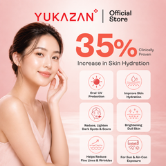 Yukazan Vit Tomato+ Brightening Supplement - Collagen, White Tomato, Oryza Ceramide Chewable Tablet - Oral Sunblock (60's)