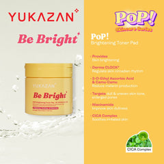 Yukazan POP! Be Bright Brightening Toner Pad 60'S / Soothing / pH Balancing / Skin care / Face / Moisturizing