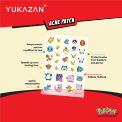 【Yukazan x Pokémon】Hydrocolloid Acne Healing Patch 30's | Cute Design | Pimple patch | Acne Patch