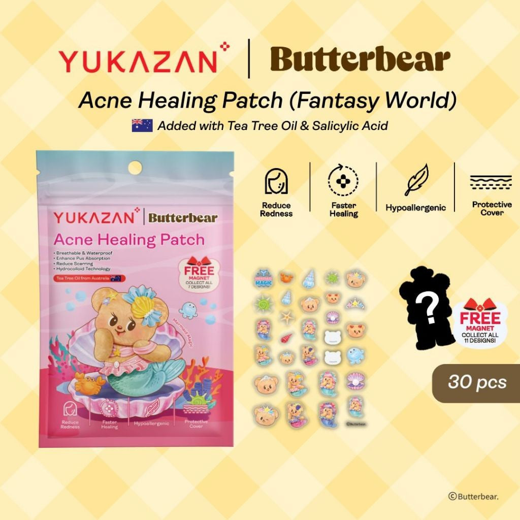 【Yukazan x Butterbear】 Hydrocolloid Acne Healing Patch 30's Pimple Patch