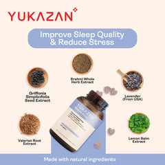 Thuốc bổ sung hỗ trợ giấc ngủ tự nhiên Yukazan Beauté Slzzp. Thúc đẩy giấc ngủ sâu và chất lượng, tăng cường tâm trạng và thư giãn (60 tuổi) 