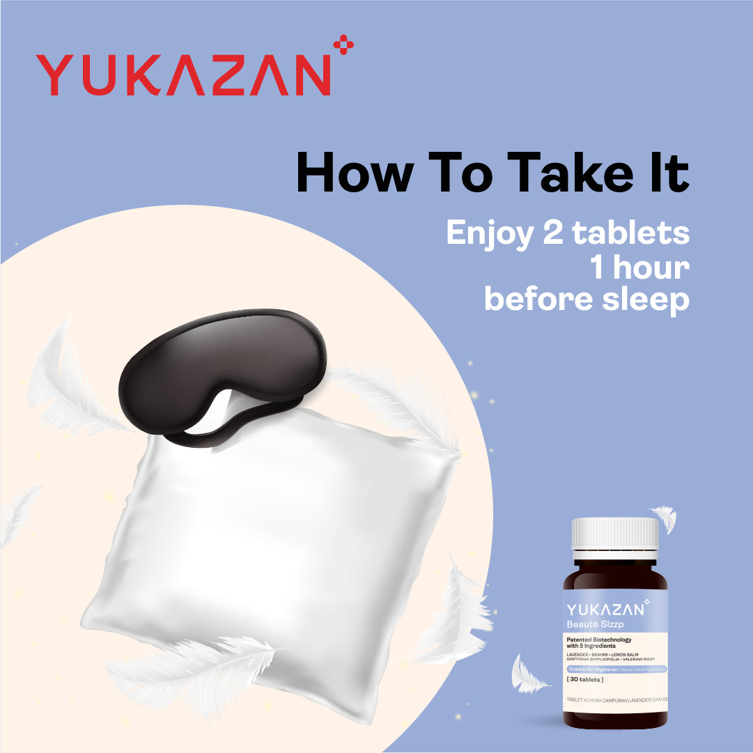 Thuốc bổ sung hỗ trợ giấc ngủ tự nhiên Yukazan Beauté Slzzp. Thúc đẩy giấc ngủ sâu và chất lượng, tăng cường tâm trạng và thư giãn (độ tuổi 30) 