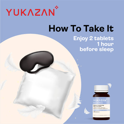 Yukazan Beauté Slzzp 30s Natural Sleep Aids Supplement. Promote Deep & Quality Sleep, Boost Mood and Relax