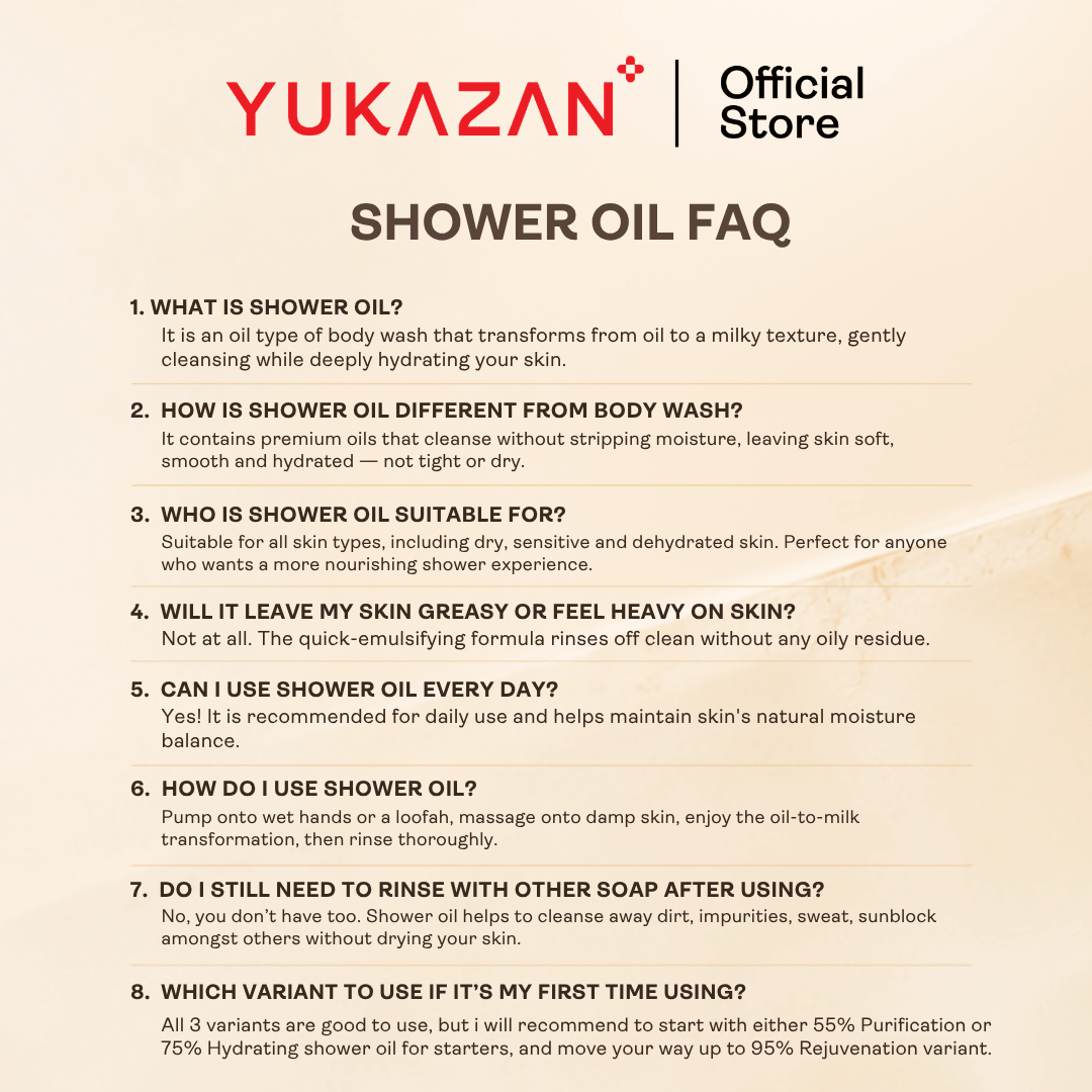 Yukazan  75% Hydrating Shower Oil (100ml)