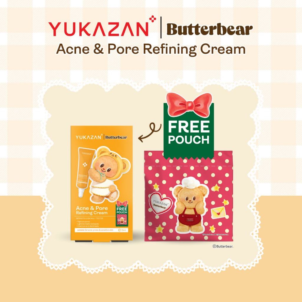 【Yukazan x Butterbear】Yukazan Derma Refining Cream 15ml Acne & Pimple & Pore Care