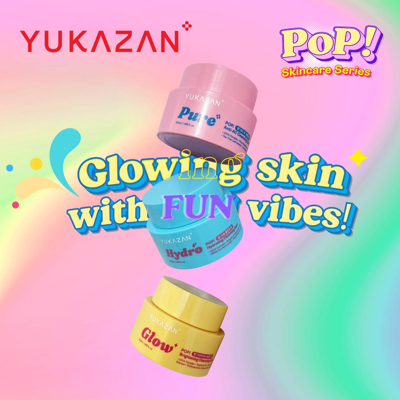 Yukazan POP! Hydro Hydrating Moisturizing Cleansing Balm Make Up Remover 50ml / Remove Waterproof Make Up / Cleanser