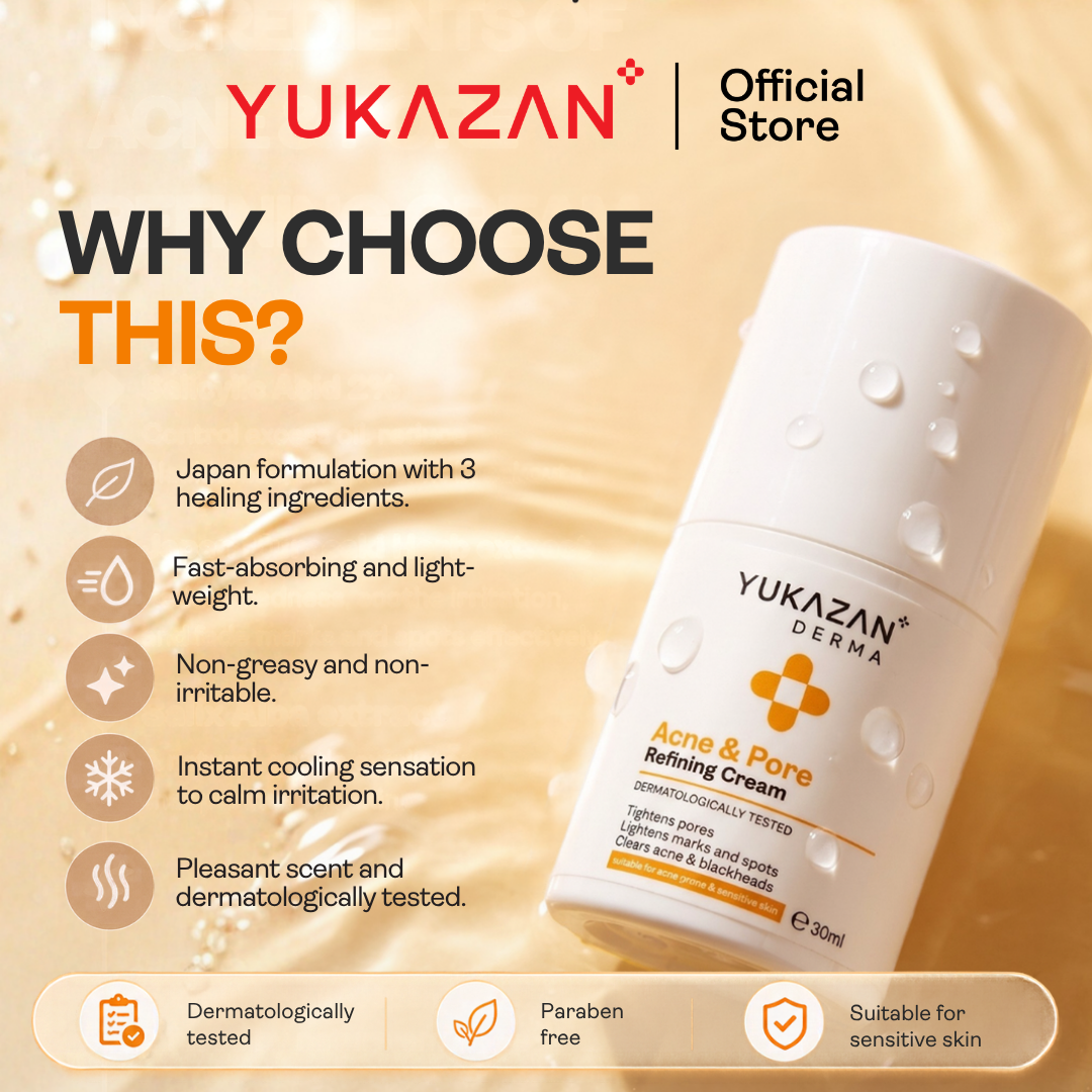 Yukazan Derma Refining Cream Acne & Pore 30ml Acne Removal Cream - Reduce acne in 7 days