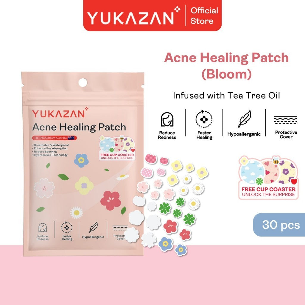 Yukazan Acne Healing Patch 30's | Cute Design Acne Patch | Pimple Acne Patch | Concealer Pimple Patch | Tea Tree Oil