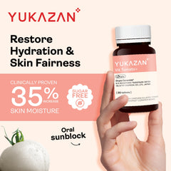 Yukazan Vit Tomato+ Brightening Supplement 10's - Collagen, White Tomato, Oryza Ceramide Chewable Tablet - Oral Sunblock
