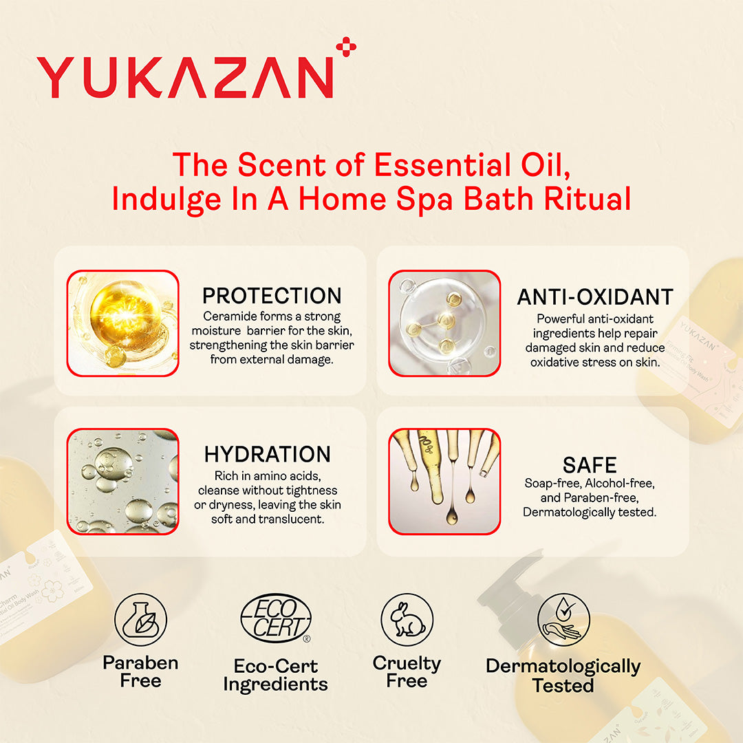 Yukazan Just Charm Essential Oil Body Wash (500ml)