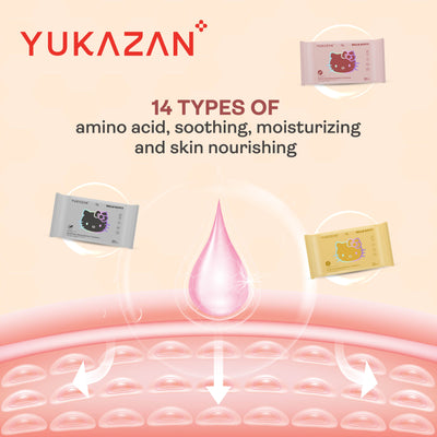 Yukazan Gentle Calm Make Up Remover Towelettes Activated Bamboo Charcoal 30's