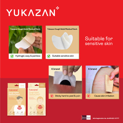 Yukazan Adult Cough Relief Patch (6's) Anti Cough Patch for cough, common cold and sore throat