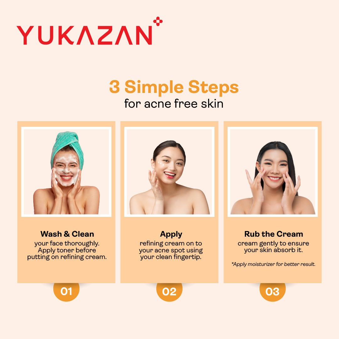 Yukazan Derma Refining Cream Acne &amp; Pore 30ml Kem trị mụn - Giảm mụn sau 7 ngày 