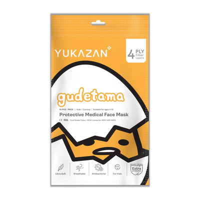 Yukazan Kids 4ply Gudetama Little Eggs Protective Respirator Face Mask (10 Pcs/Pack)
