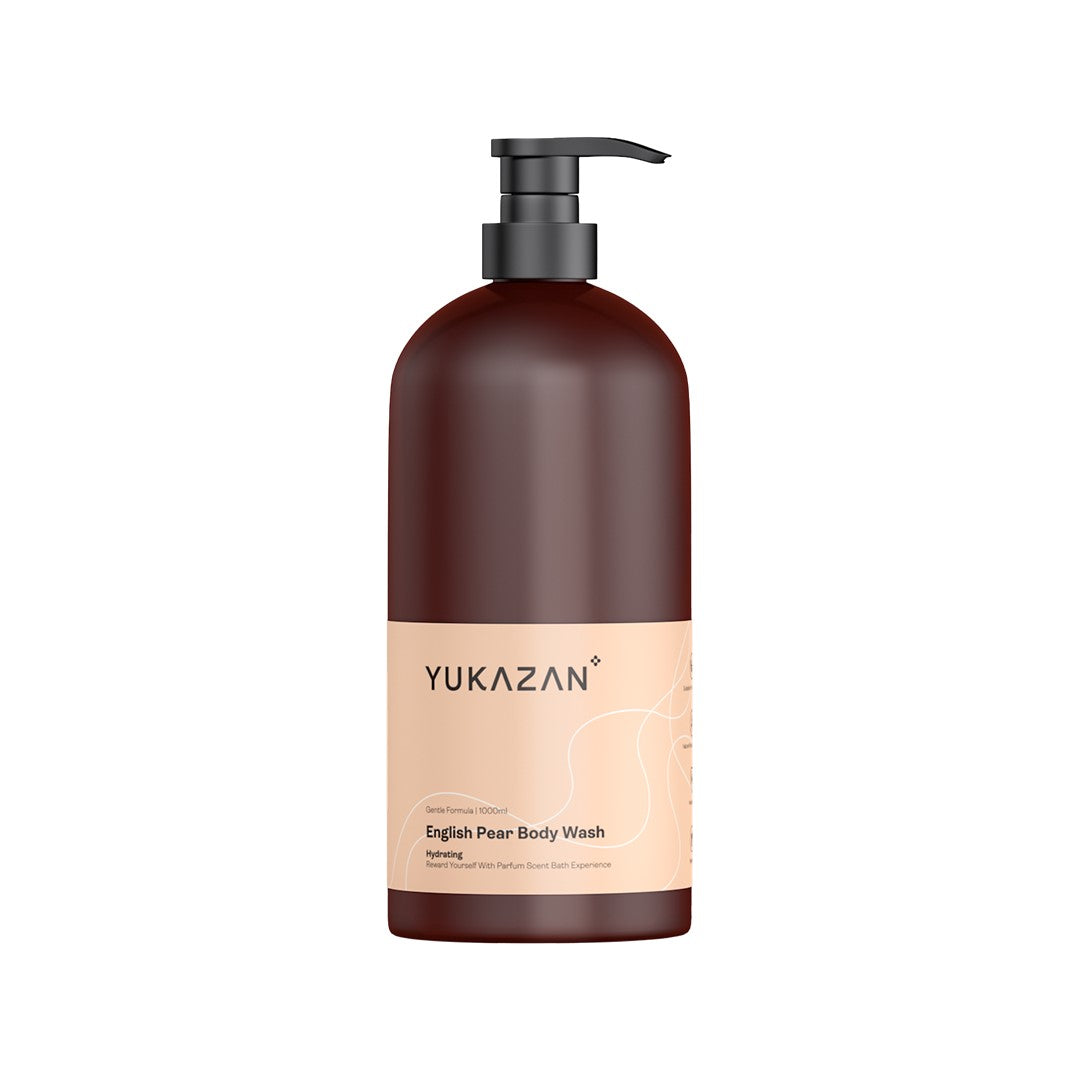 Yukazan English Pear Body Wash 1000ml Body Shower Foam / Antibacterial and Alcohol Free / Body Shampoo
