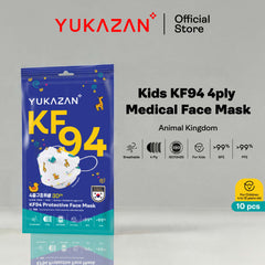 Yukazan Kids KF94 Animal Kingdom Protective Respirator Face Mask (10 Pcs/Pack)