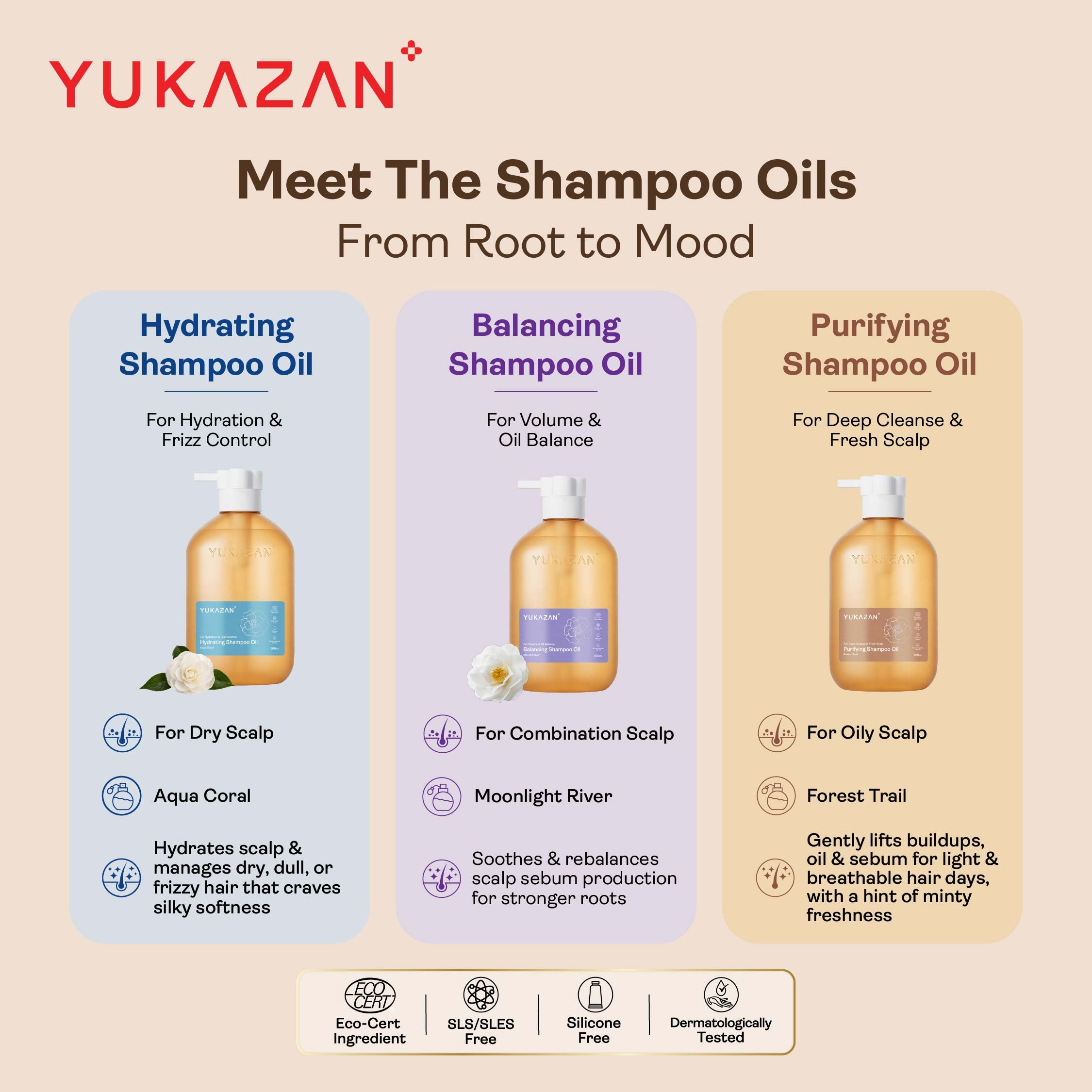 Yukazan Hair Shampoo Oil (Balancing/Hydrating/Purifying)