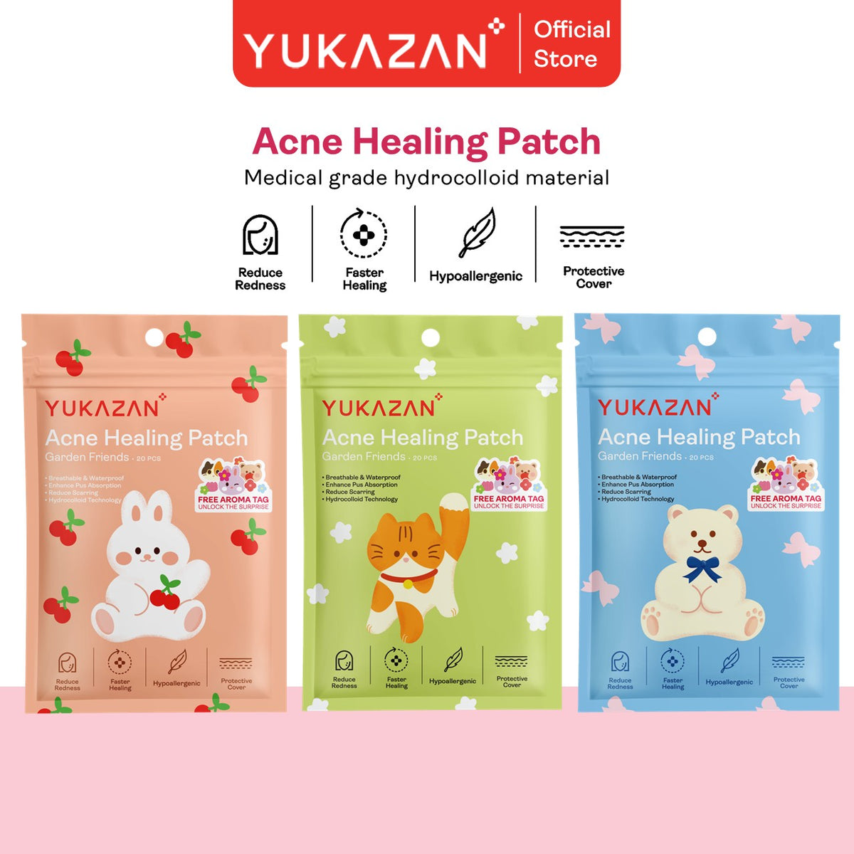 Yukazan Hydrocolloid Acne Healing Patch 20's
