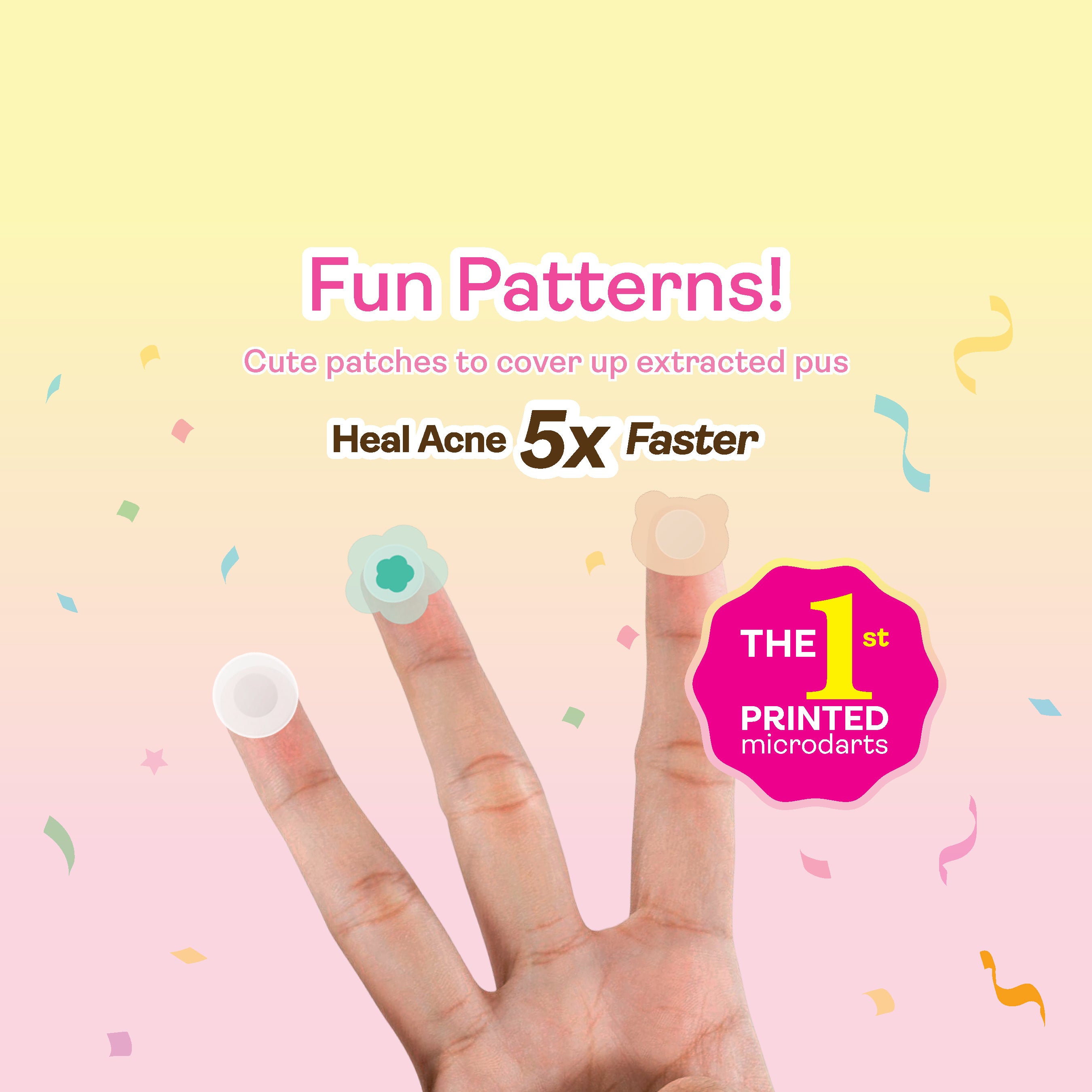 Yukazan Microdarts Care Patch for Acne Fun Shape 9's| Microneedle Patches for Blind Pimples | Pure Hydrocolloid Skincare