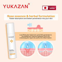 Yukazan Derma Rose Water Soothing Mist 120ml đã được kiểm nghiệm da liễu dành cho da nhạy cảm với mụn 