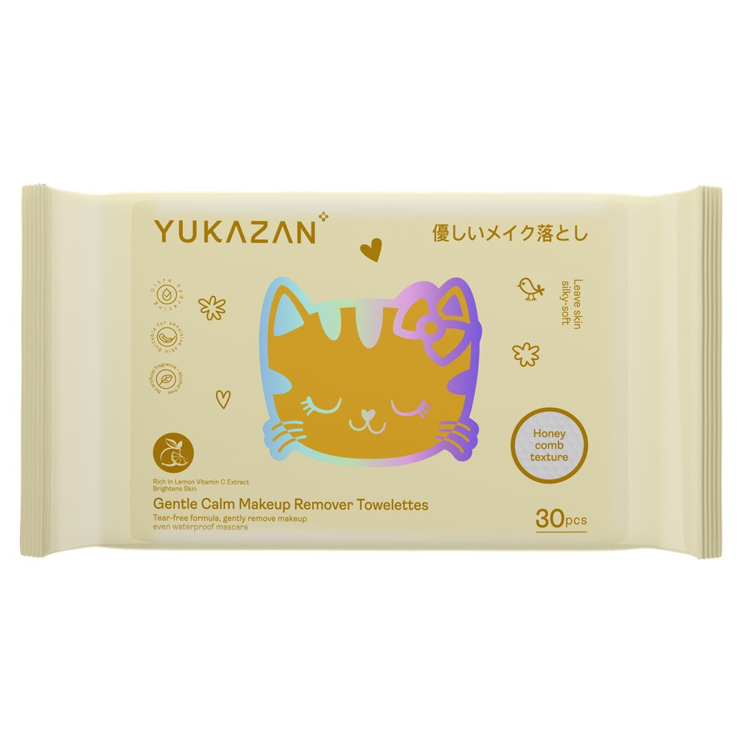 Yukazan Gentle Calm Make Up Remover Towelettes Rich In Lemon Vitamin C 30's