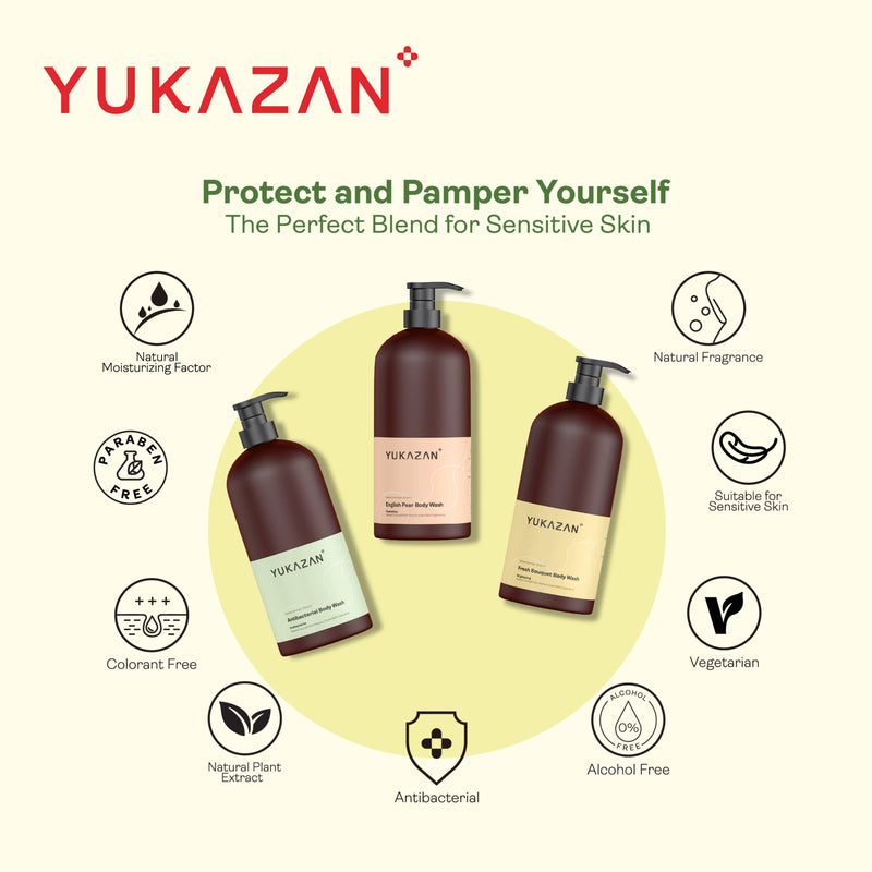 Yukazan Antibacterial Body Wash 1000ml Shower Foam / Antibacterial and Alcohol Free / Body Shampoo - Yukazan Official Store