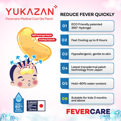 Yukazan Children Fevercare Cool Gel Patch 6's - Yukazan Official Store