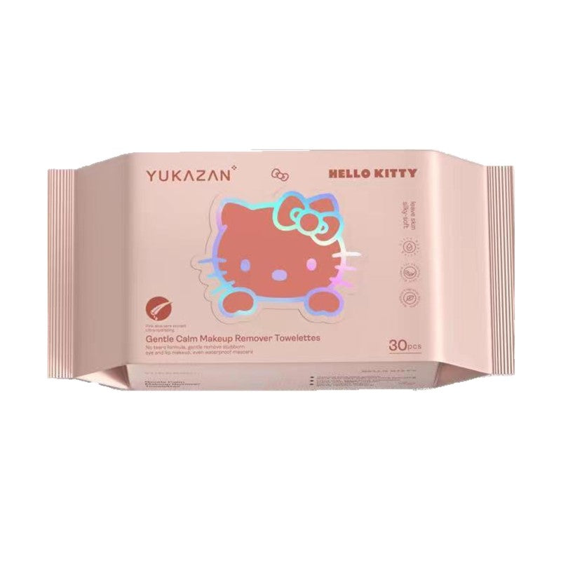 Yukazan Gentle Calm Make Up Remover Towelettes Pink Aloe Vera 30&