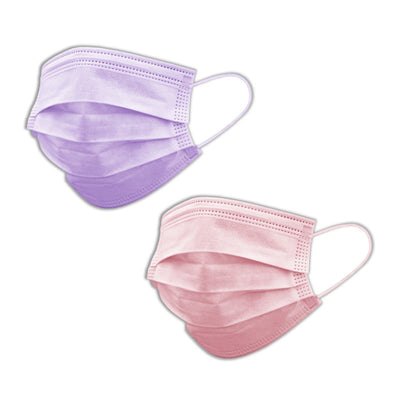 Yukazan Adult 4ply Soft Lavender & Sweet Peach Protective Respirator Face Mask (50 Pcs/Box) - Yukazan Official Store
