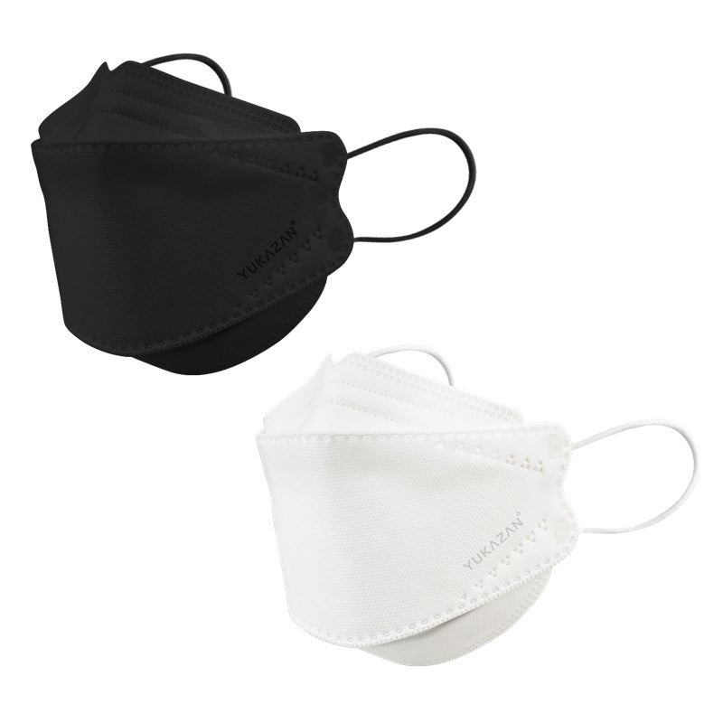 Yukazan Adult KF94 Cool Black & Cotton White Protective Respirator Face Mask (10 Pcs/Pack) - Yukazan Official Store