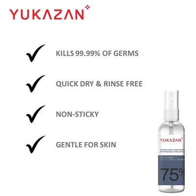 Yukazan Antibacterial 75% Alcohol Anti-Septic Spray (12 x 100ml) - Yukazan Official Store