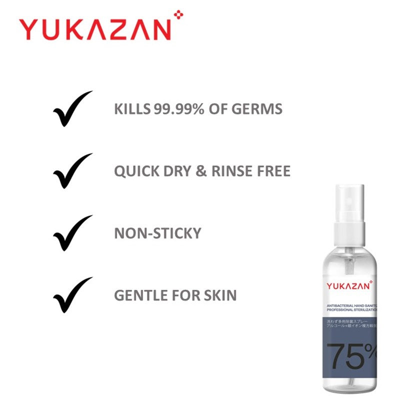 Yukazan Antibacterial 75% Alcohol Anti-Septic Spray (6 x 100ml) - Yukazan Official Store