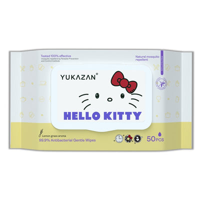 Yukazan Hello Kitty Gentle Wipes 99.9% Antibacterial (Lemon Grass Aroma) - Yukazan Official Store