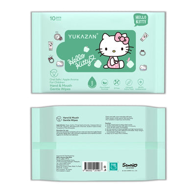 Yukazan Hello Kitty Kids Hand & Mouth Gentle Wipes 99.9% Antibacterial 6packs (Strawberry & Apple Aroma) - Yukazan Official Store