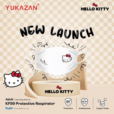 Yukazan Adult KF99 Hello Kitty Milk Tea Protective Respirator Face Mask (10 Pcs/Pack) - Yukazan Official Store