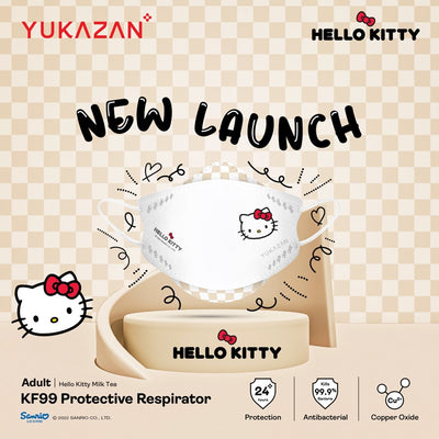 Yukazan Adult KF99 Hello Kitty Milk Tea Protective Respirator Face Mask (50 Pcs/Box) - Yukazan Official Store