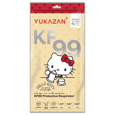 Yukazan Adult KF99 Hello Kitty Coffee Protective Respirator Face Mask (50 Pcs/Box) - Yukazan Official Store
